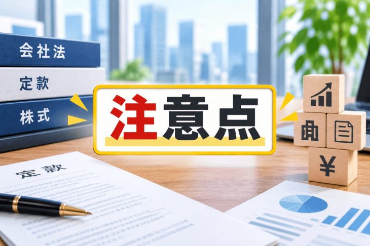 画像:会社設立での株についての注意点